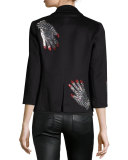 Swarovski®-Hands 3/4-Sleeve Jacket, Black