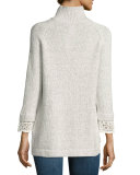 Lola Funnel-Neck Lace-Trim Sweater 