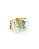 18k Gold Rock Candy Gelato 6-Stone Cluster Ring in Waterfall, Size 7