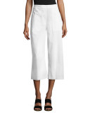 Organic Cotton Wide-Leg Cropped Pants 