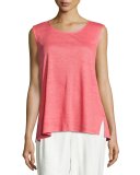 Linen Knit Tunic, Coral  