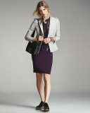 Rosaly Lace-Yoke Sheath Dress, Bordeaux