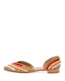 Sugardots Embellished Cork d'Orsay Flat, Natural