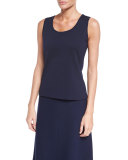 Milano Knit Contour Tank, Navy