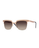 I-Metal Gradient Cat-Eye Sunglasses, Rose Gold