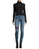 Joana Paint-Splatter Skinny Jeans, Multi