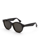 Mona Impero Trimmed Round Sunglasses, Black