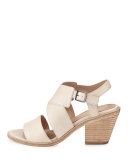 Cara Crisscross Leather Sandal, Natural