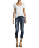 The Stilt Roll-Up Cropped Jeans, 4 Years Destroyed