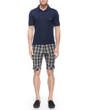 Plaid Shorts with Bias Patches 