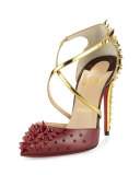 Goldocross Spike 100mm Red Sole Pump, Carmin
