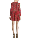 Gavras Floral Long-Sleeve Minidress