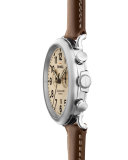 47mm Runwell Chronograph Leather Watch, Dark Nut
