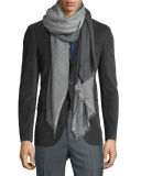 Men's Large Windowpane Cashmere-Blend Scarf