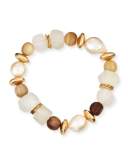 Pearl/Glass Beaded Bracelet, Neutral