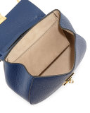 Drew Mini Lambskin Shoulder Bag, Navy