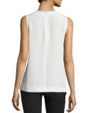 Hardy Sleeveless Silk Ruffle Blouse
