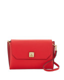 Milla Small Leather Clutch Bag, Ruby Red