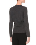 Blouson-Back Cashmere Sweater, Gray