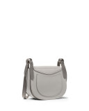 Daria Small Leather Crossbody Bag, Cement