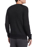 Aster Textured Crewneck Sweater, Black