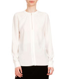 Marie Long-Sleeve Blouse, Natural White