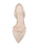 Aerin Crystal 55mm Slingback Pump, Beige
