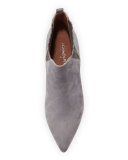 Faie Suede Kitten-Heel Bootie, Storm