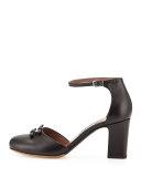 Amelia Leather Bow 75mm Pump, Black