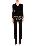 Hal Flat-Front Skinny Ankle Pants, Black