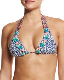 Indian Folk Embroidered Halter Swim Top