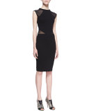 Viven Mesh-Paneled Jersey Dress