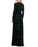 Pine Reflection Long Caftan Dress, Plus Size