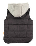Poul Hooded Quilted Utility Vest, Black, Size 3T-12