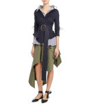 Asymmetric Cropped Skirt, Olive