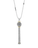 Sterling Silver Caviar Tassel Necklace
