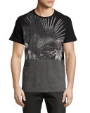 Paneled Palm Tree Shirt, Black