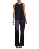 Fergus Satin Wide-Leg Evening Pants, Marine Blue