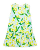 Painted Lemons Poplin Shift Dress, Yellow, Size 4-14