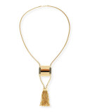 Long Statement Tassel Necklace, Golden