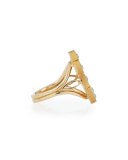 14K Gold Horseshoe Ring with Diamonds