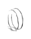 Silver Squiggle Hoop Earrings, Large 