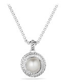 Pearl Crossover Pendant with Diamonds on Chain