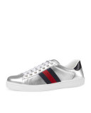 New Ace Metallic Leather Low-Top Sneaker
