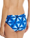 Shirred-Side Printed Swim Bottom