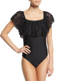 Aphrodite Floral Ruffle One-Piece Swimsuit
