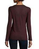 Cotton/Cashmere Long-Sleeve Crewneck Pullover