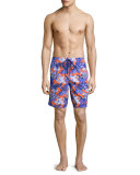 Okoa Forest Paradise Printed Boardshorts, Red