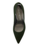 Nouveau Suede Pointed-Toe Pump, Forest