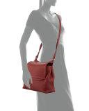 Sideby Calf Crossbody Bag, Brick Red